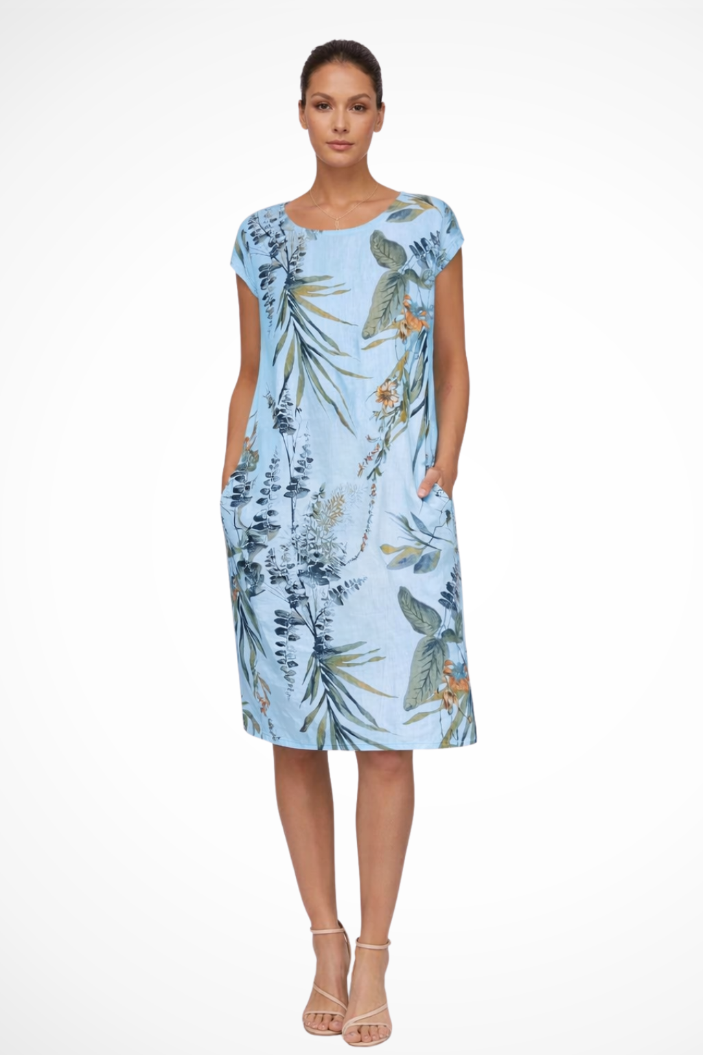 Ivy | Women Casual Relaxed Fit Summer Dress with Botanical Print