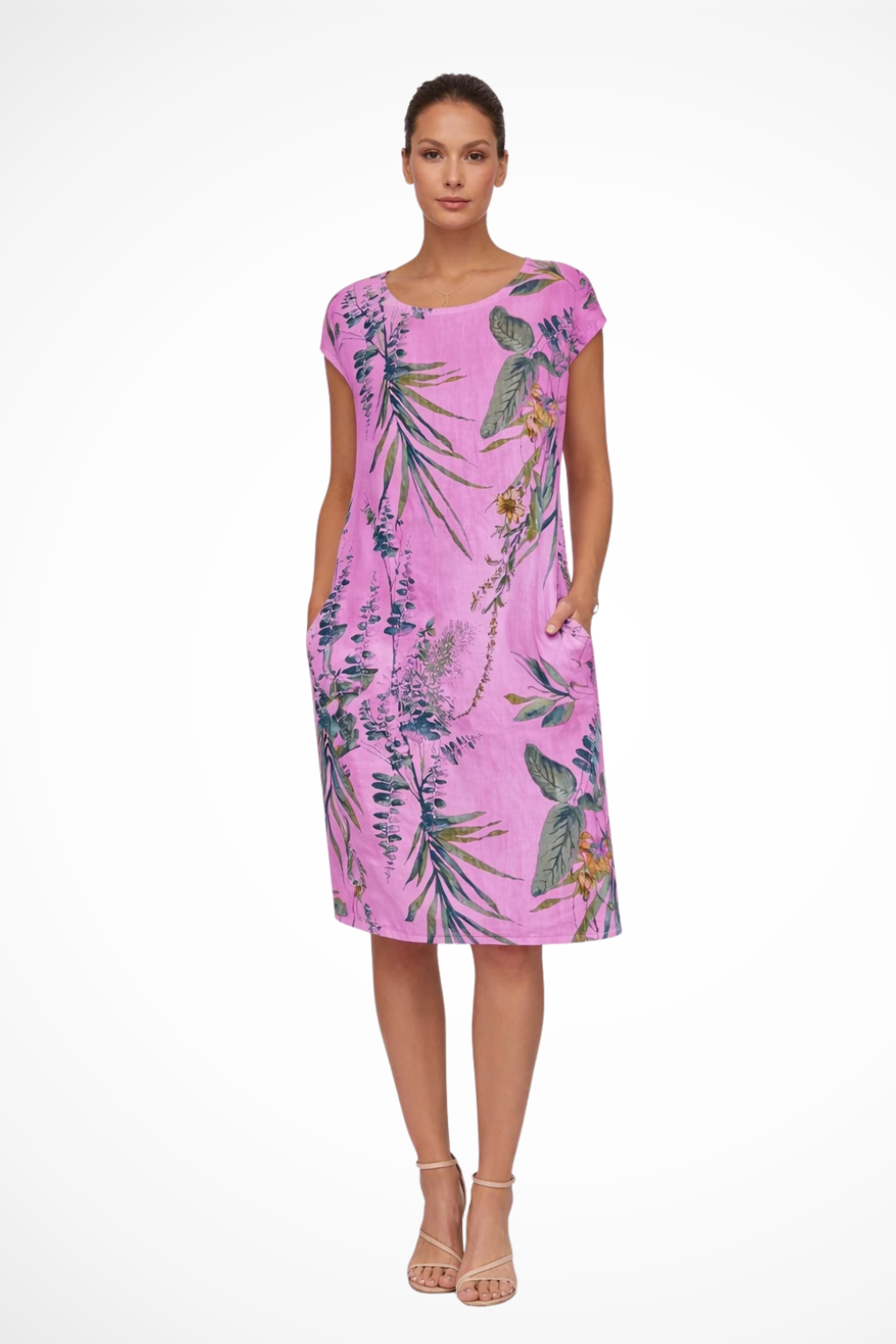 Ivy | Women Casual Relaxed Fit Summer Dress with Botanical Print