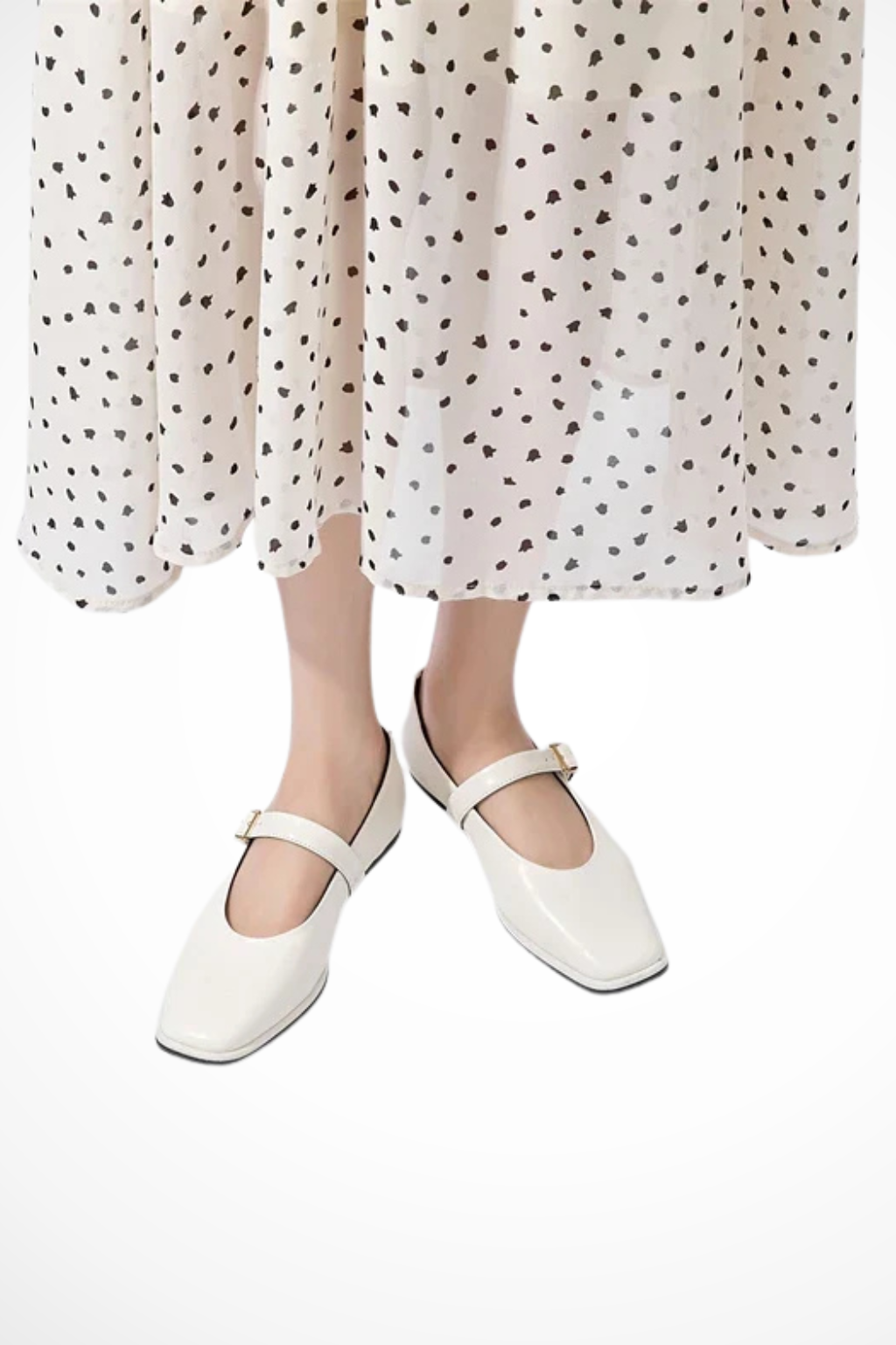 Georgiana | Women Square Toe Buckle Strap Mary Jane Ballet Flats