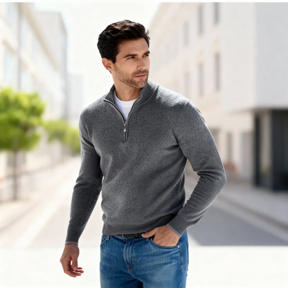Liam Half Zip Sweater – Men's Smart Casual Knit Pullover with Modern Fit