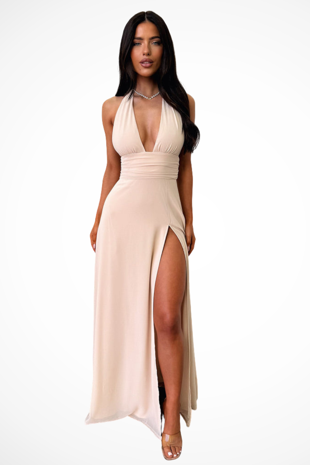Kaelira | Women’s Halter Neck Maxi Dress with Side Slit