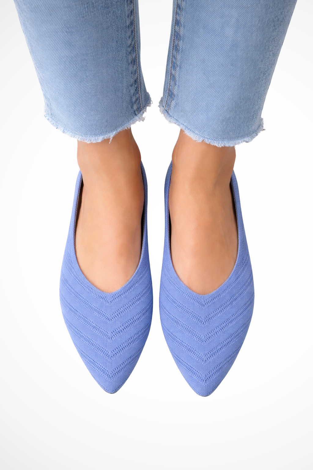 Henrietta | Women Pointed Toe Knit Slip On Ballet Flats