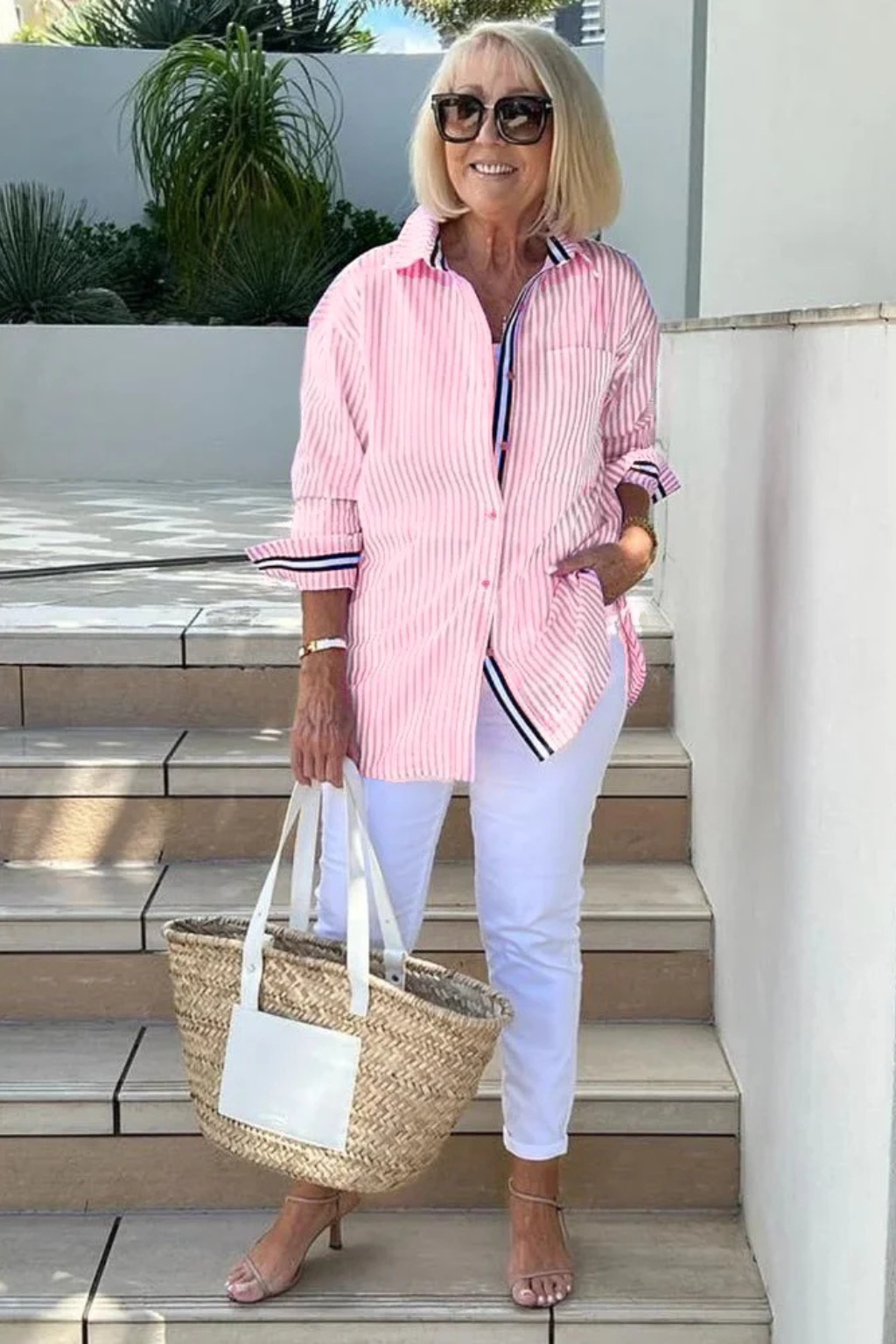 Margot | Women Striped Oversized Long Sleeve Shirt