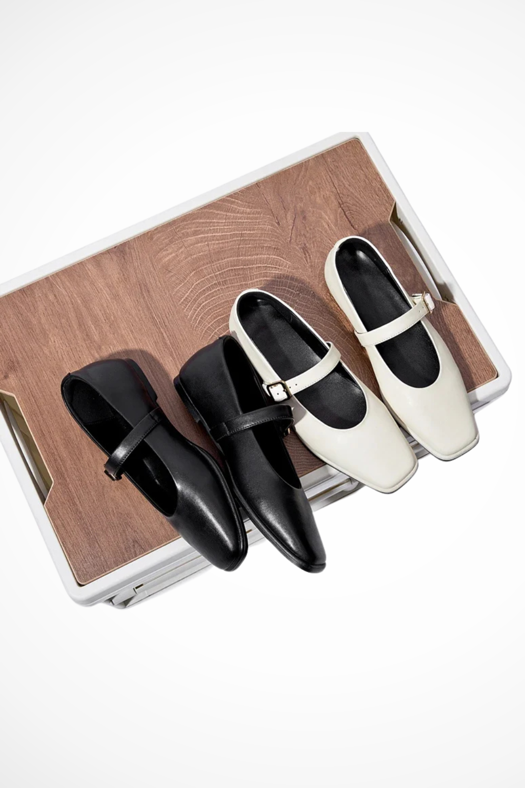 Georgiana | Women Square Toe Buckle Strap Mary Jane Ballet Flats