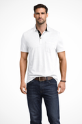 Joey | Men Contrast Collar Short Sleeve Polo Shirt with Pocket