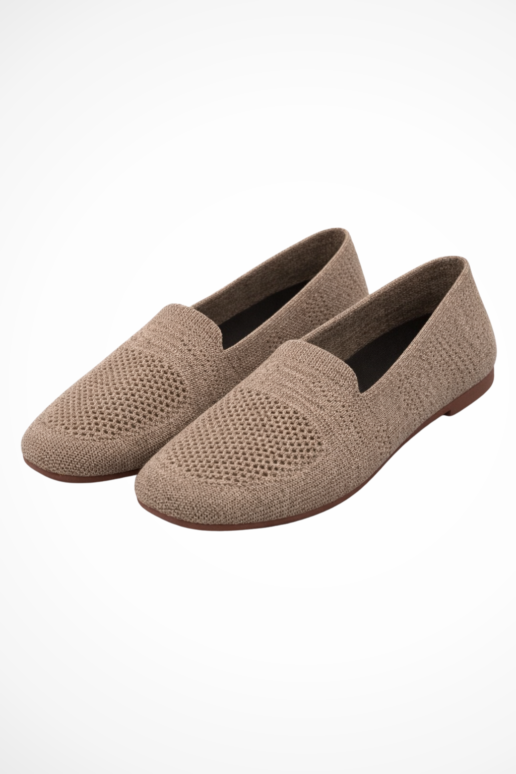 Laurentia | Women Square Toe Knit Mesh Slip On Ballet Flats