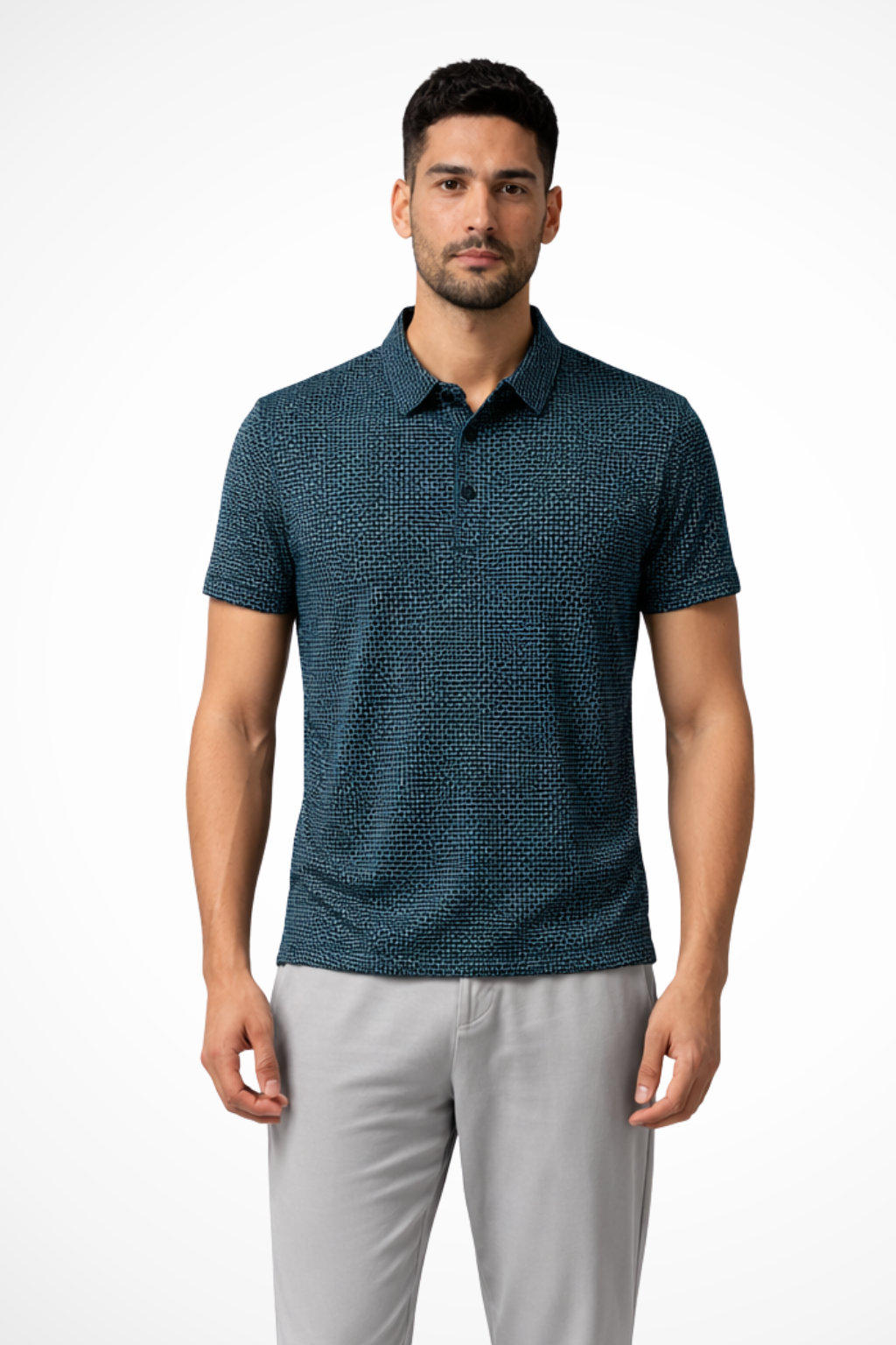 Elliot | Men Waffle Knit Short Sleeve Formal Polo Shirt