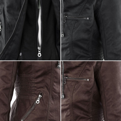 Women’s Faux Leather Jacket – Tailored Everyday Outerwear