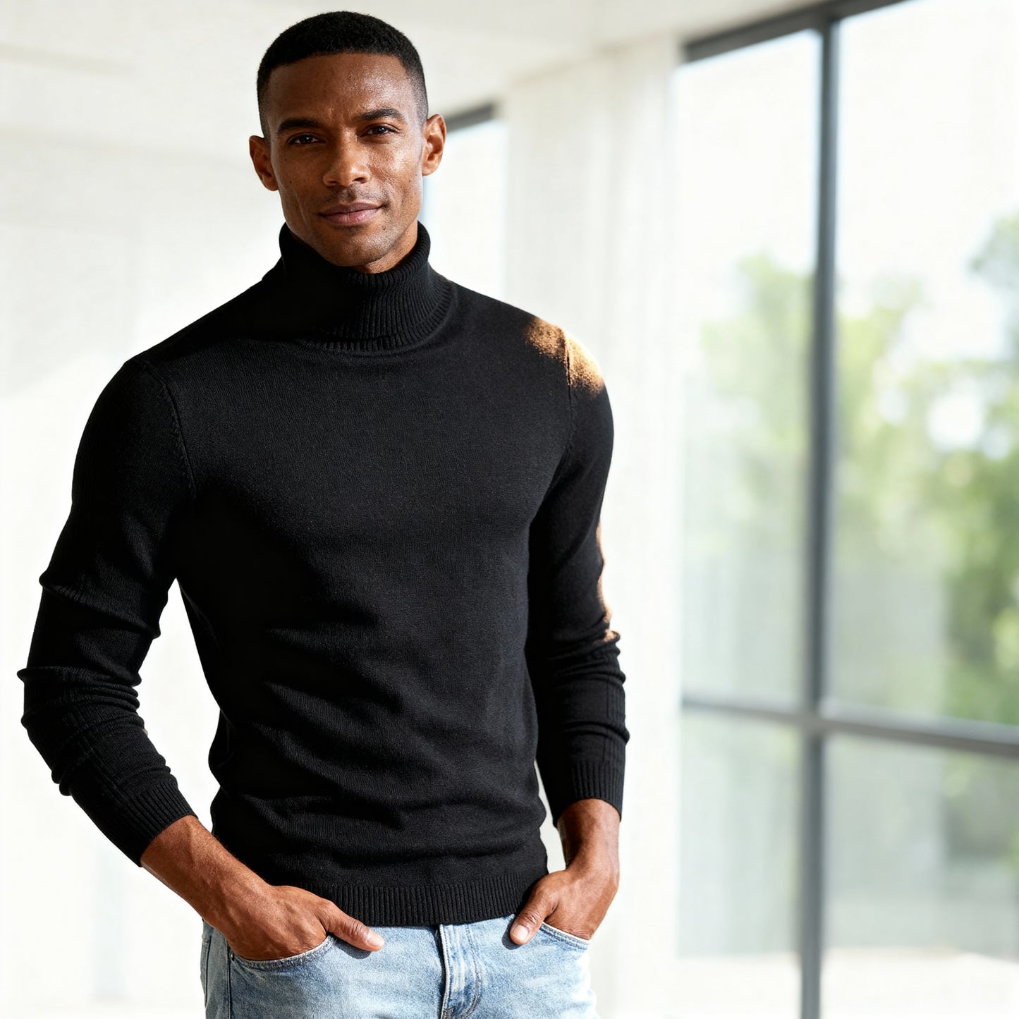 Oliver Turtleneck Sweater – Men's Classic Slim Fit Knit Jumper for Smart Styling