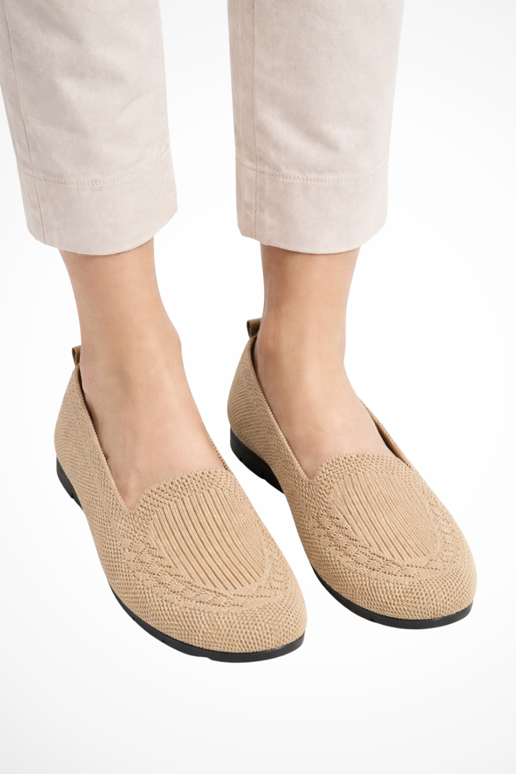 Sybilla | Women Round Toe Knit Slip On Ballet Flats