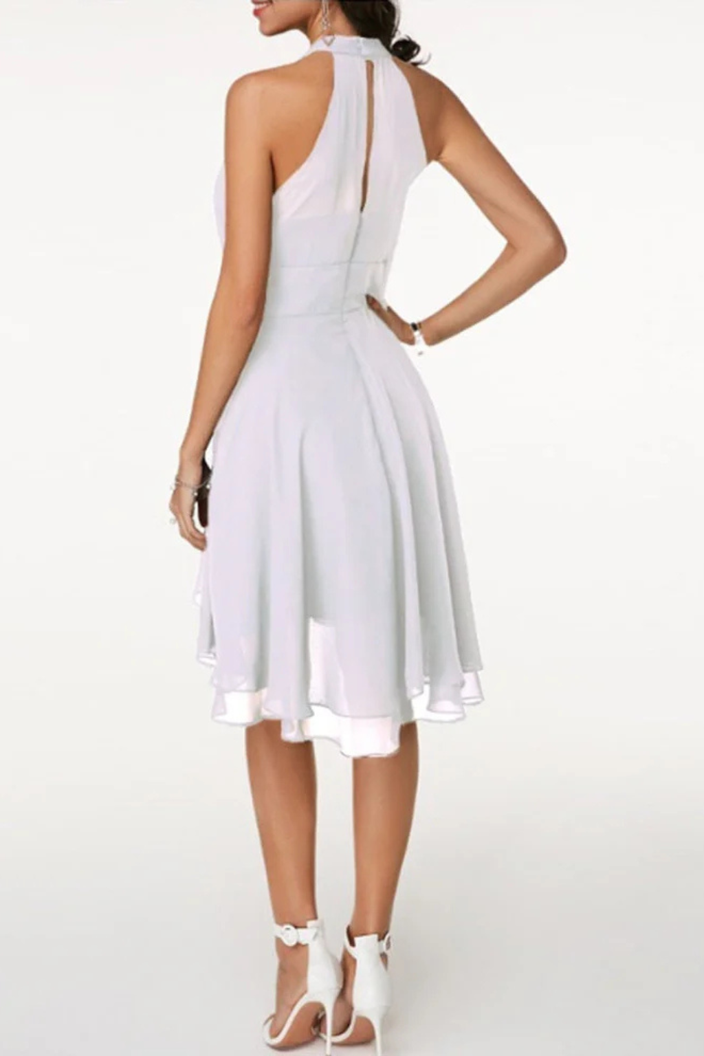 Eluned | Women Tiered Skirt Halter Mini Dress