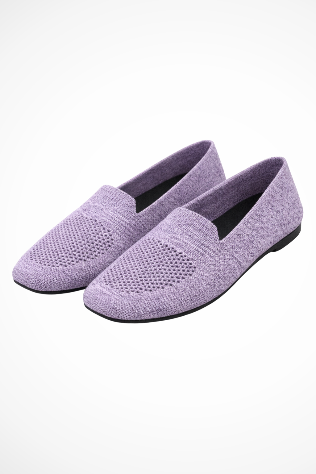 Laurentia | Women Square Toe Knit Mesh Slip On Ballet Flats
