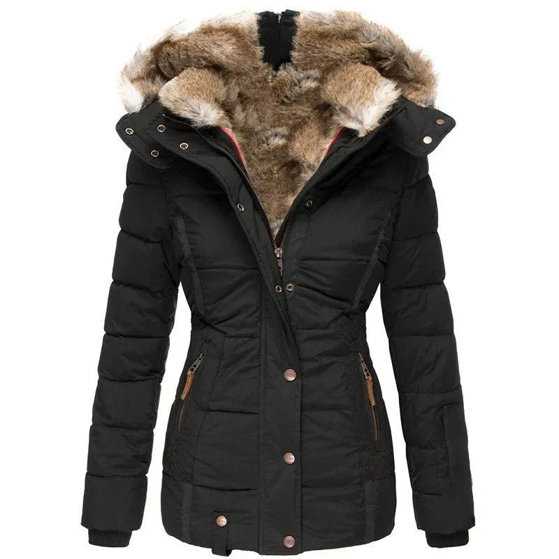 Catharina Women’s Winter Jacket – Warm Padded Coat with Soft Hood Lining