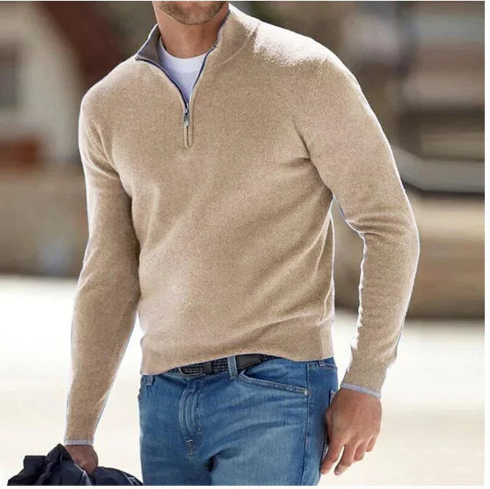 Liam Half Zip Sweater – Men's Smart Casual Knit Pullover with Modern Fit