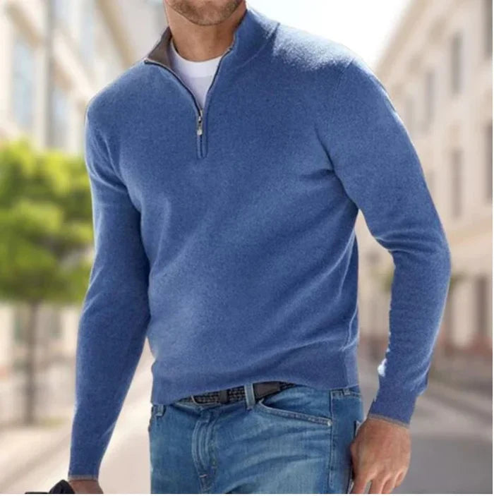 Liam Half Zip Sweater – Men's Smart Casual Knit Pullover with Modern Fit
