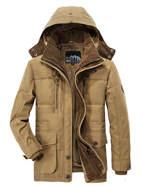 Hunter Winter Parka – Men's Fleece-Lined Jacket with Detachable Hood & Utility Pockets