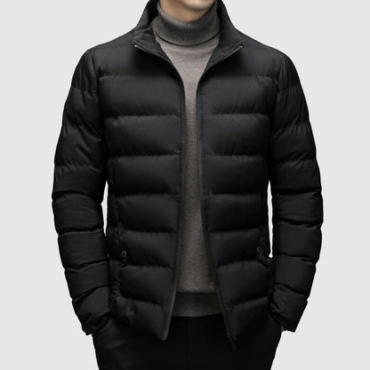 Ethan Smart Puffer Jacket – Men's Insulated Winter Coat with High Collar for Business Wear