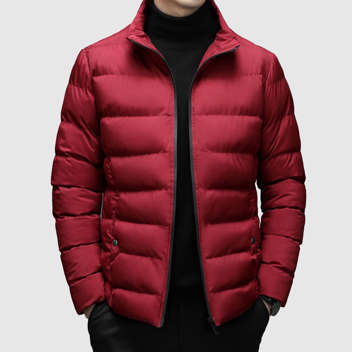 Ethan Smart Puffer Jacket – Men's Insulated Winter Coat with High Collar for Business Wear