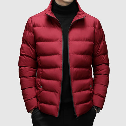 Ethan Smart Puffer Jacket – Men's Insulated Winter Coat with High Collar for Business Wear