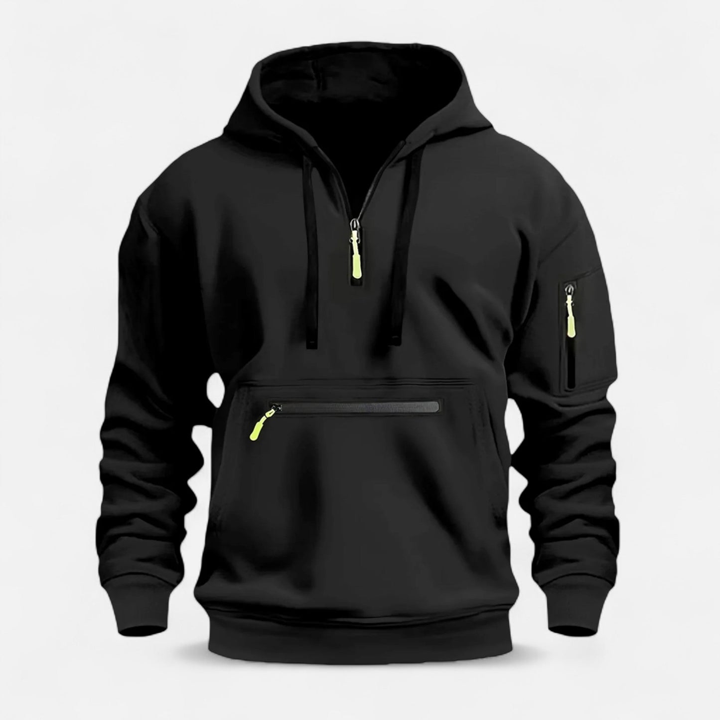 Logan Zip Hoodie – Men's Utility Pullover with Hood and Multi-Pocket Street Style