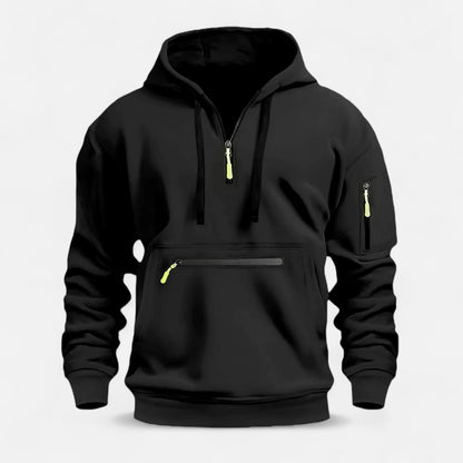 Logan Zip Hoodie – Men's Utility Pullover with Hood and Multi-Pocket Street Style