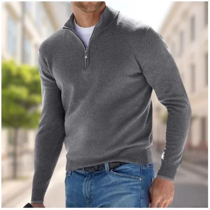 Liam Half Zip Sweater – Men's Smart Casual Knit Pullover with Modern Fit